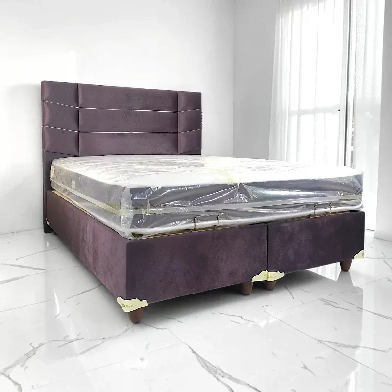 Ліжко з підйомним механізмом Lion, фіолетовий мікровелюр, 160x200 Туреччина
